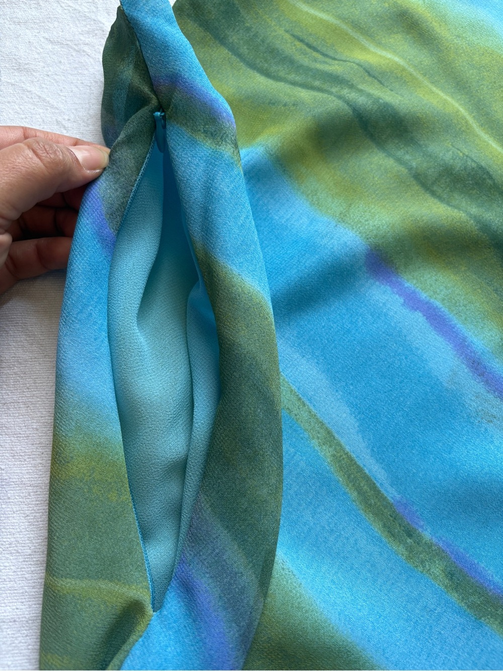 Mirasol Bright Blue Sleeveless Cowl Neck Top SZ L, elegant, cena, cóctel - Picture 6 of 12